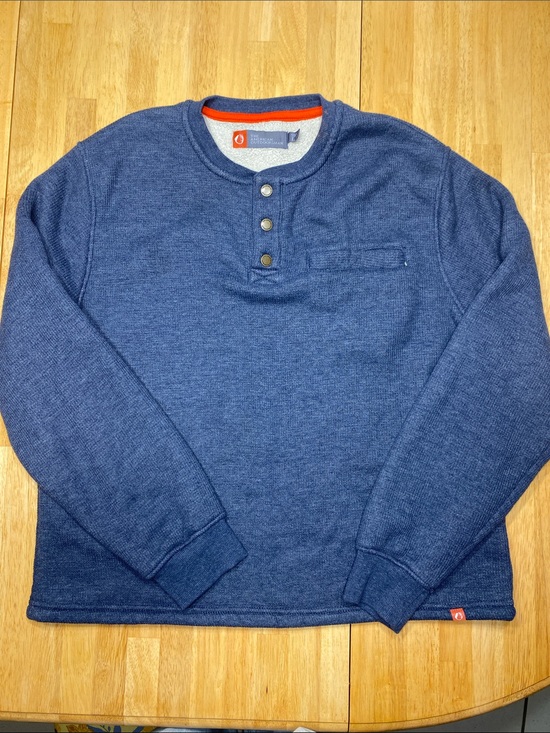 The American Outdoorsman Other - Men's Blue Henley Pullover Sweater Size L the American Outdoorsman